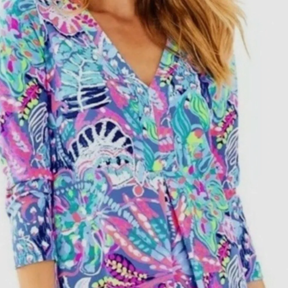 Lilly Pulitzer Amina Dress Fantasy Garden Size Medium - Picture 3 of 8